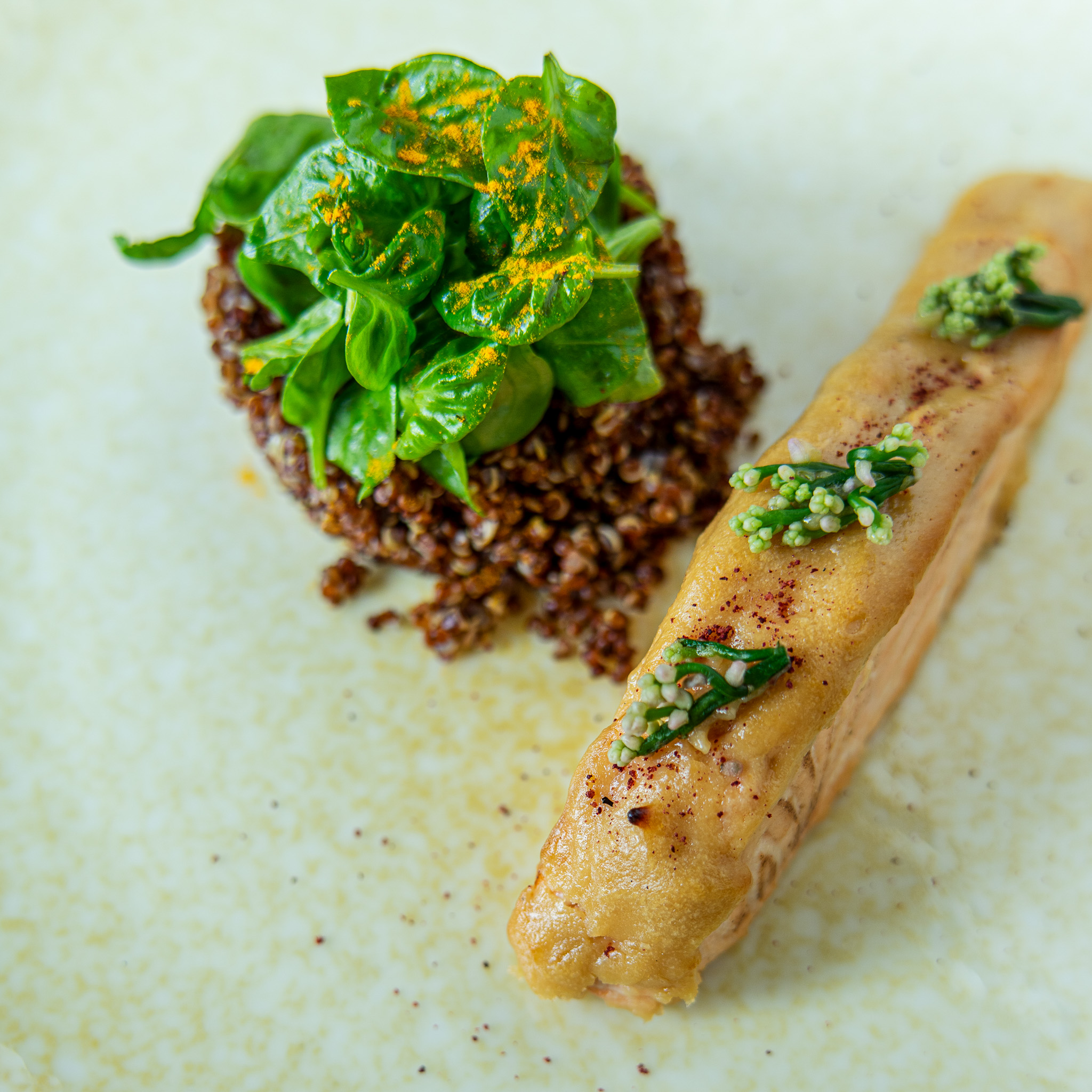 Baked Glazed salmon with miso and tahineh