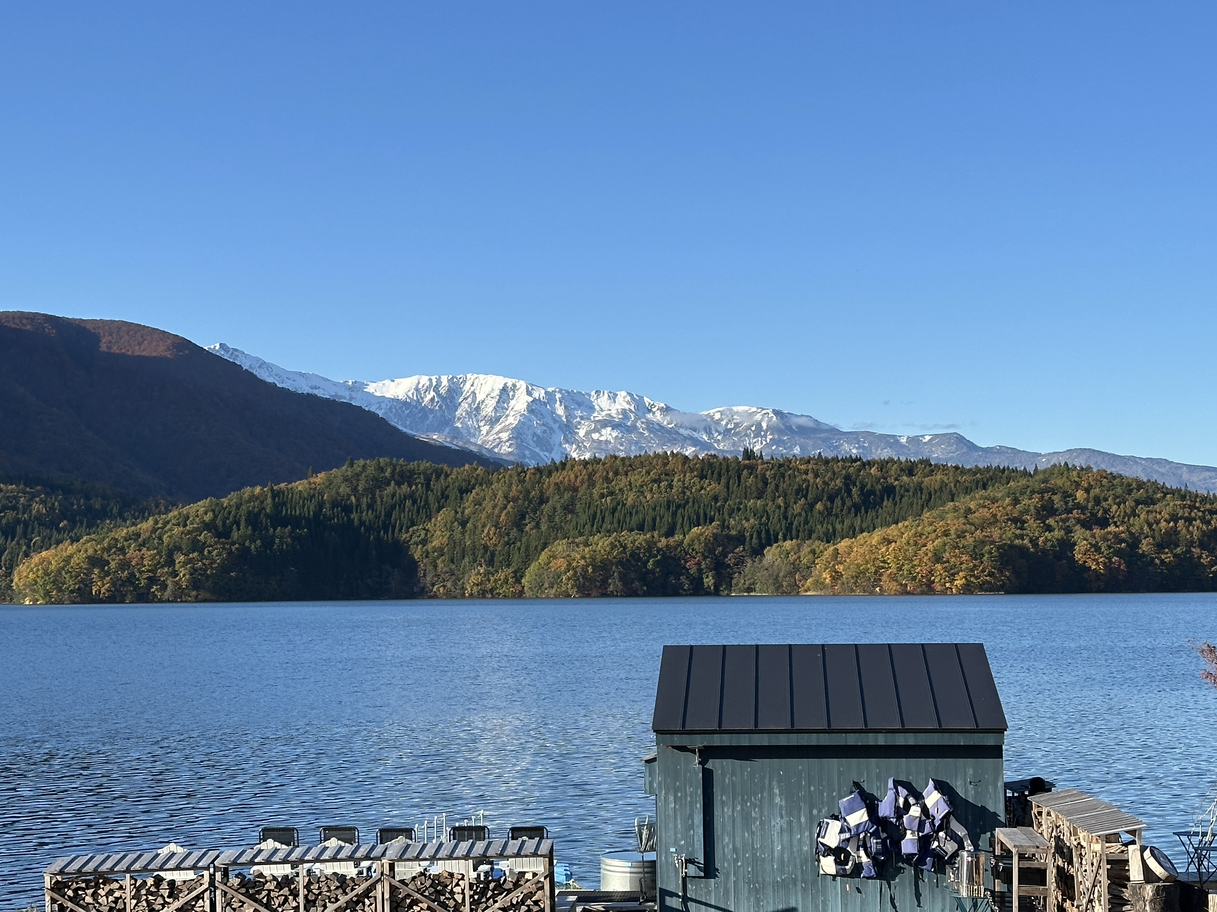 Serene Lake Aoki with deep green forest